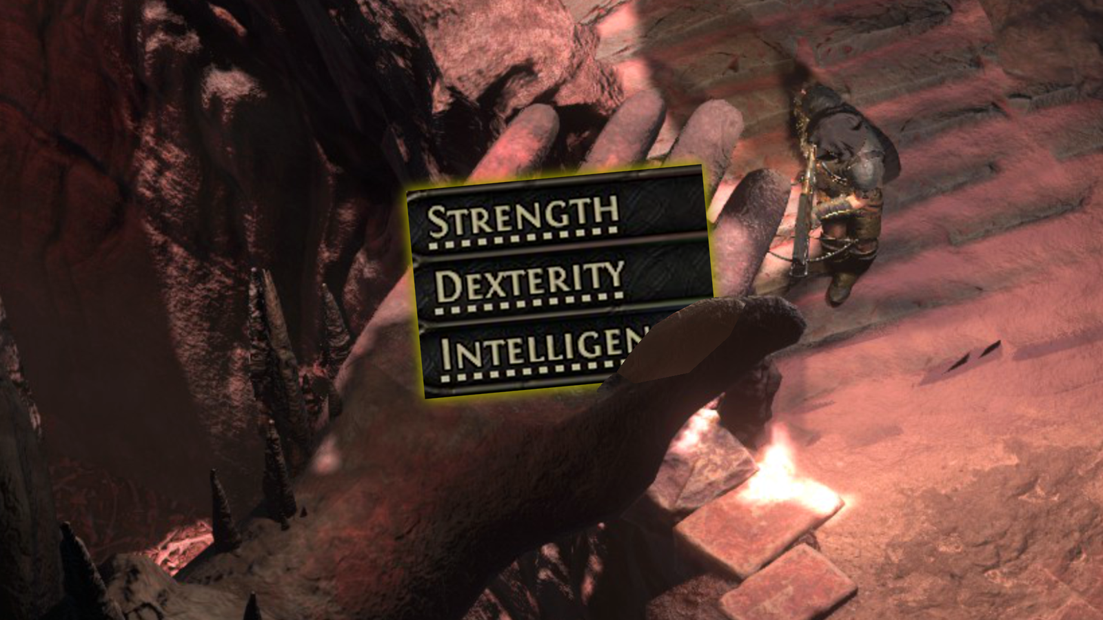 Path of Exile 2 Attributes System PoE 2 Attribute Strength Intelligence Dexterity Stat Hand Titan