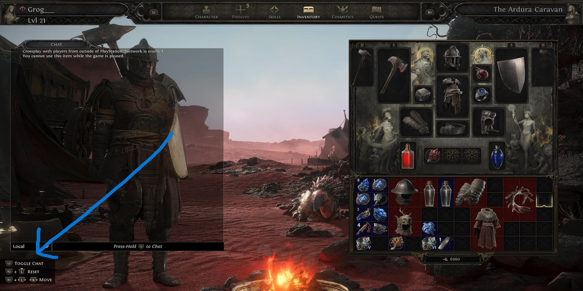 The Toggle Chat Option In The Character Menu 