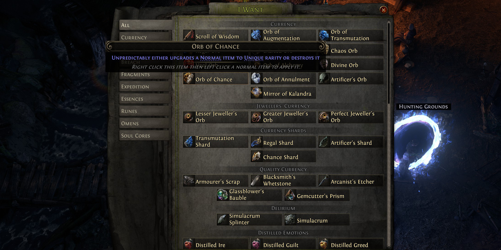 PoE 2 Chance Orb Currency Exchange