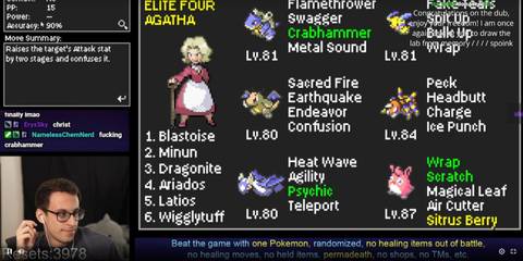 PointCrow Kaizo challenge Agatha team