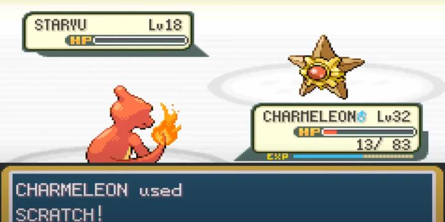 Screenshot dalam game Pokemon FireRed