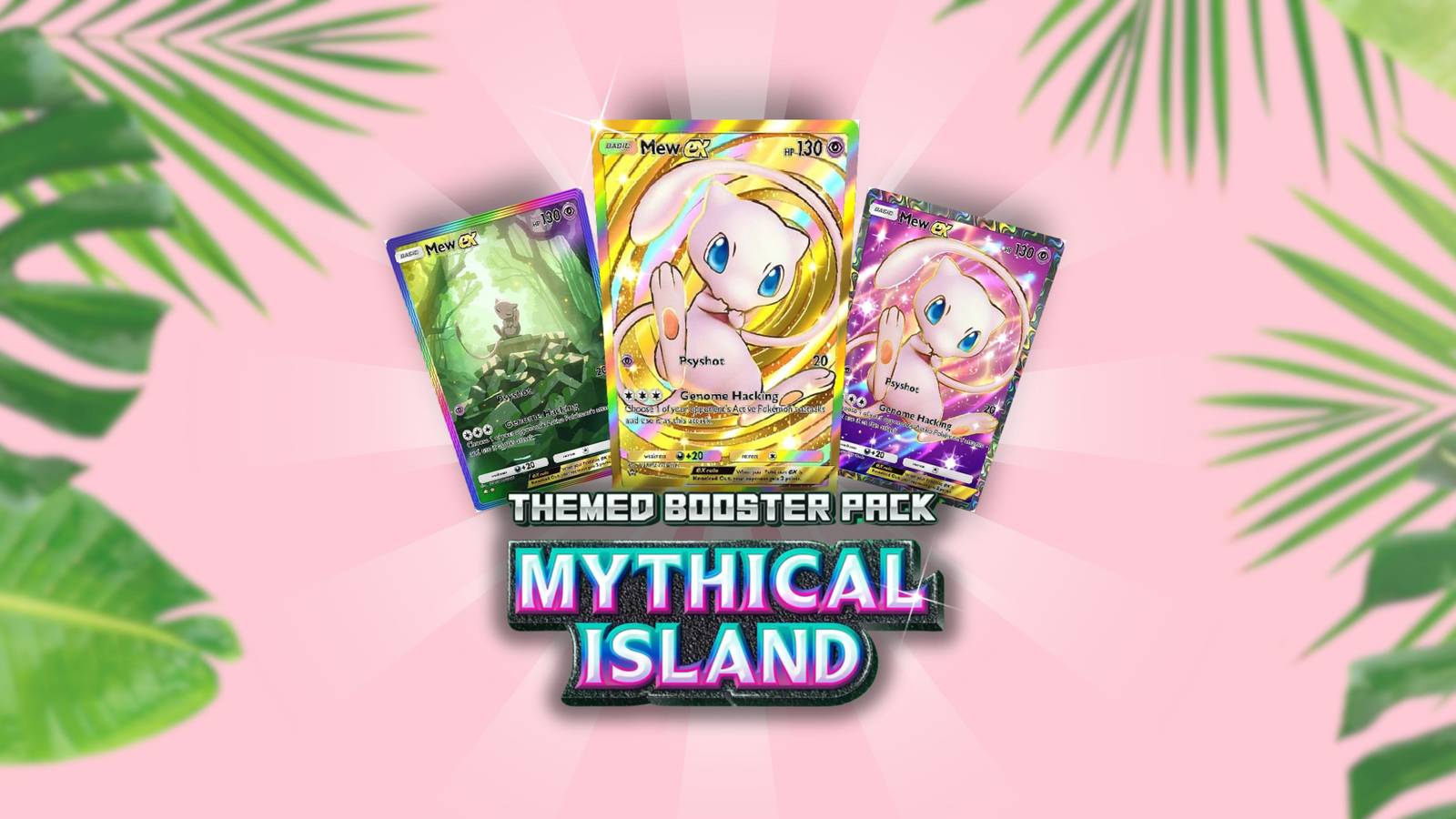 mew variants in pokemon tcg pocket's mythical island expansion.