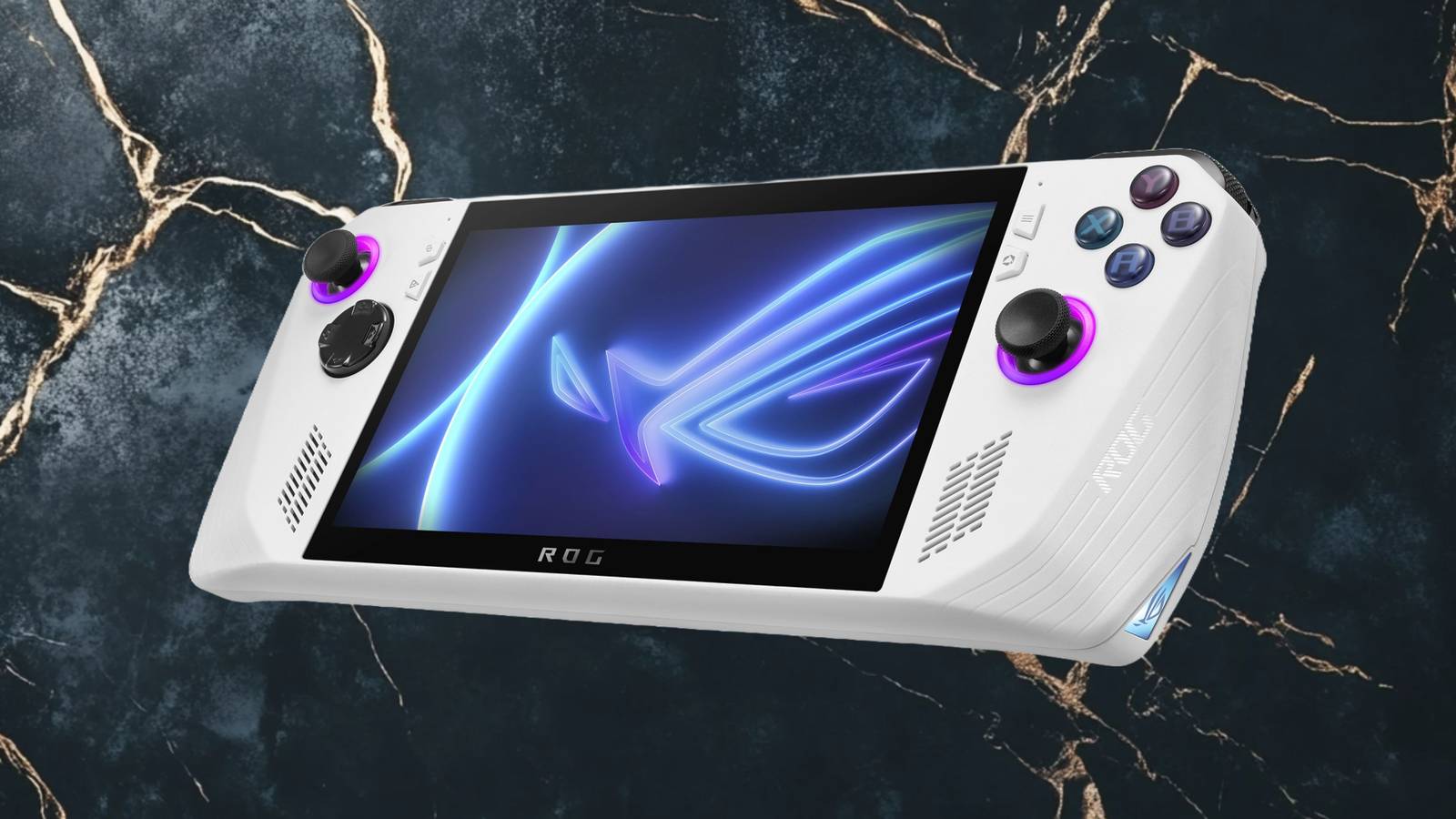 Asus ROG Ally On a marble background.