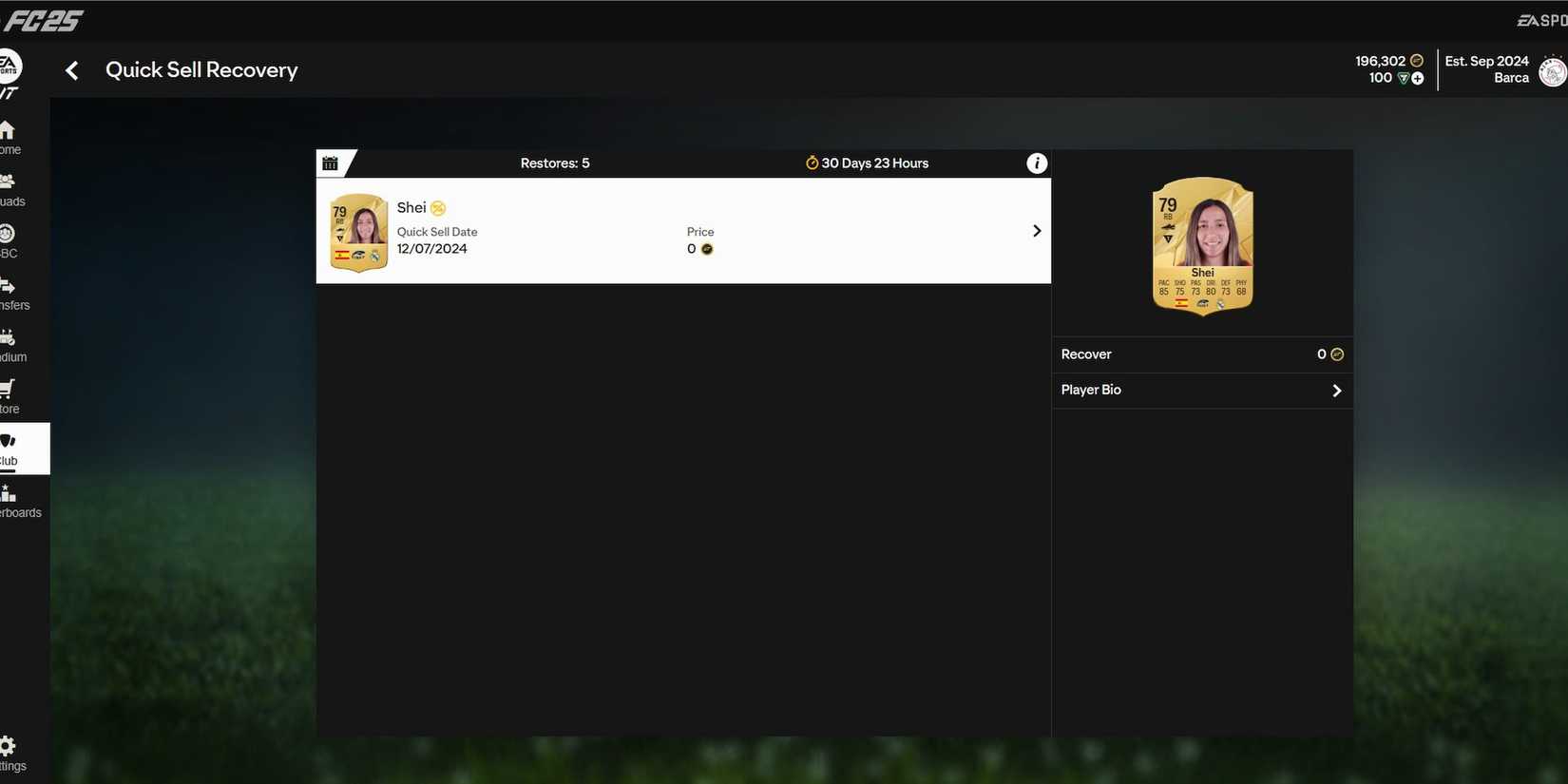 quick sell recovery ea app