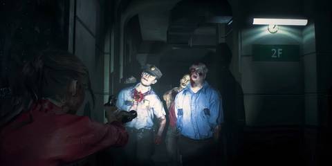 claire shooting zombies