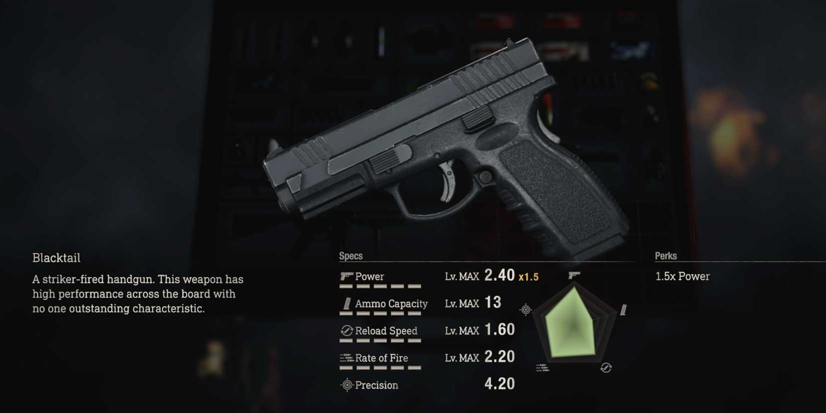 Resident Evil 4 Remake Blacktail Pistol