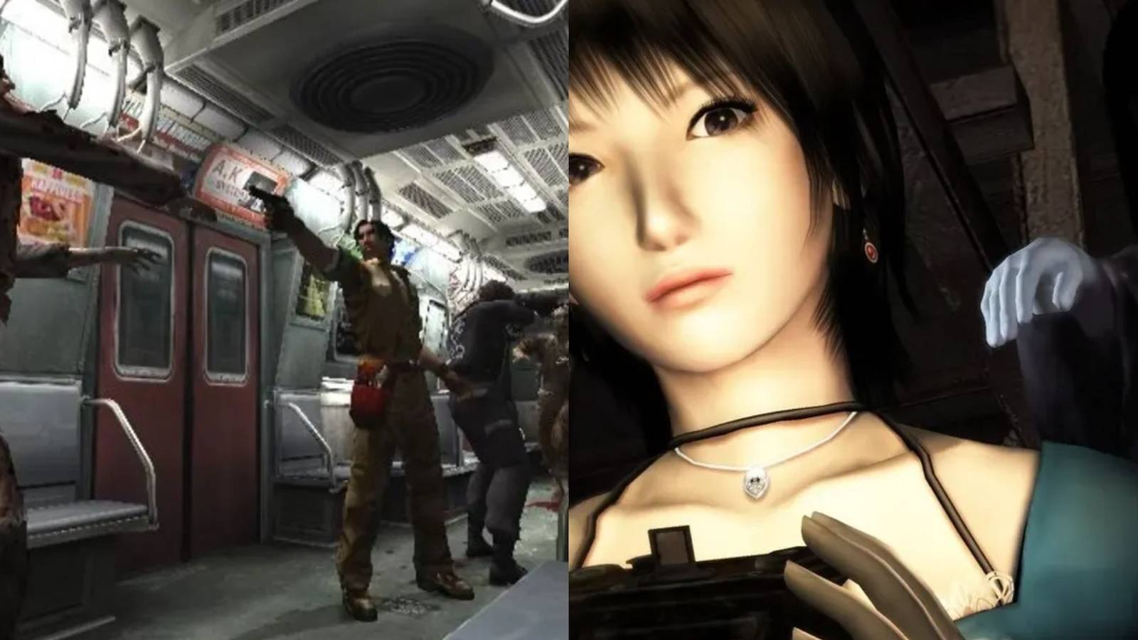resident evil outbreak and fatal frame 3 split image