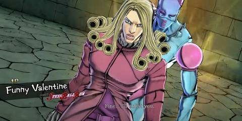 Funny Valentine with his stand behind him 