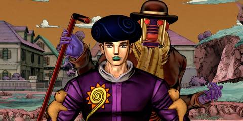 Toru with his stand behind him 