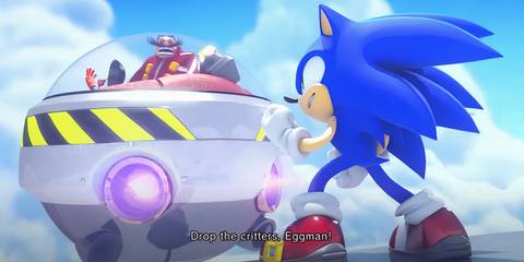 Sonic talking to a scared Eggman in Sonic Lost World