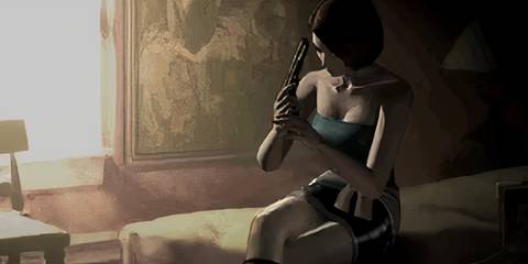Jill reloading her pistol 