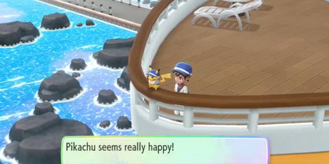 pikachu and trainer on boat