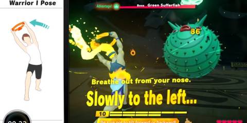 stretching with green sufferfish