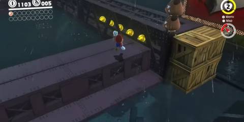 mario jumping on metal construction