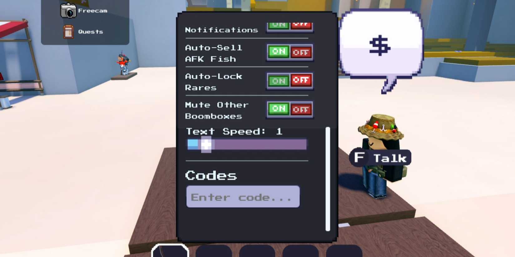 Seaside the codes tab