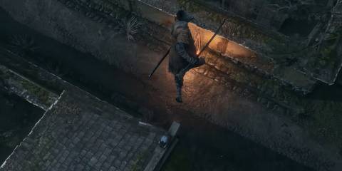 wolf leaping through the air at hirata estate