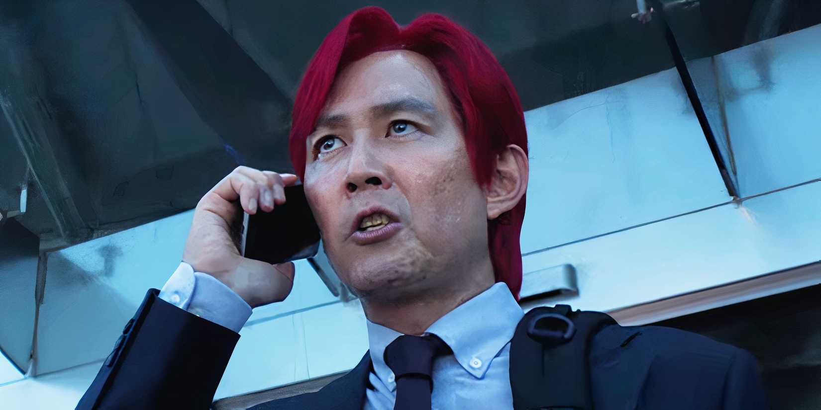 Seong-Gi-hun with red hair in Squid Game season two 