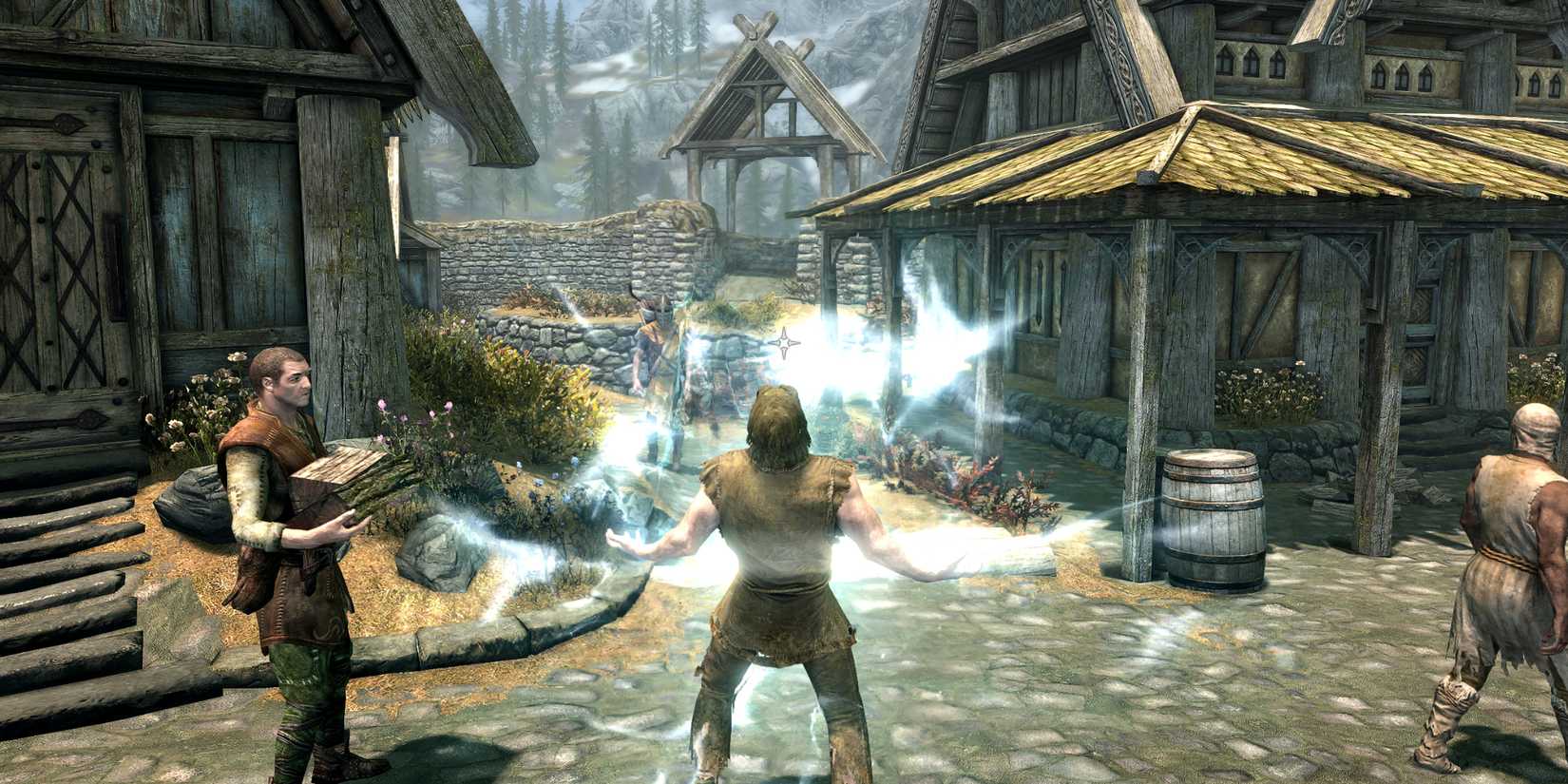 The Dragonborn using a power in The Elder Scrolls 5: Skyrim