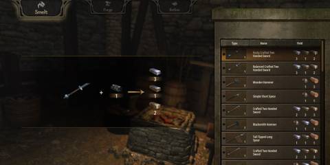 Smelting a Sword in Mount and Blade 2 Bannerlord