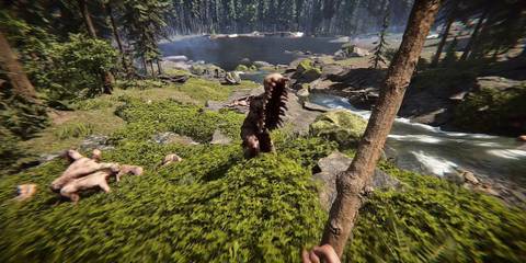 A Fingers mutant running toward a player holding a stick