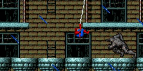 Spider-Man fighting Rhino.