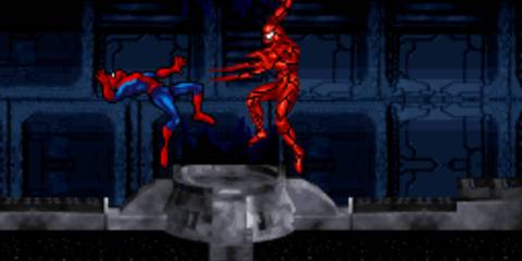 Spidey fighting Carnage at the end of the game.