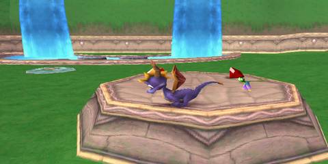 spyro on a rock formation