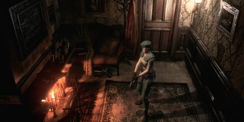Resident Evil Remake Jill Near Fireplace