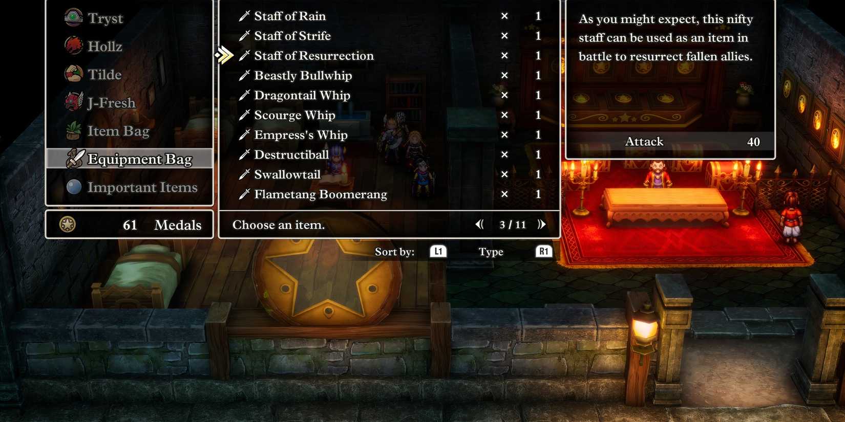 Staff Of Resurrection weapon in Dragon Quest 3 HD-2D Remake