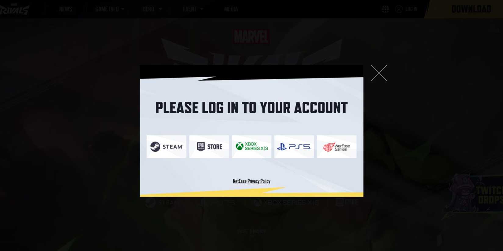 Marvel Rivals Website Login