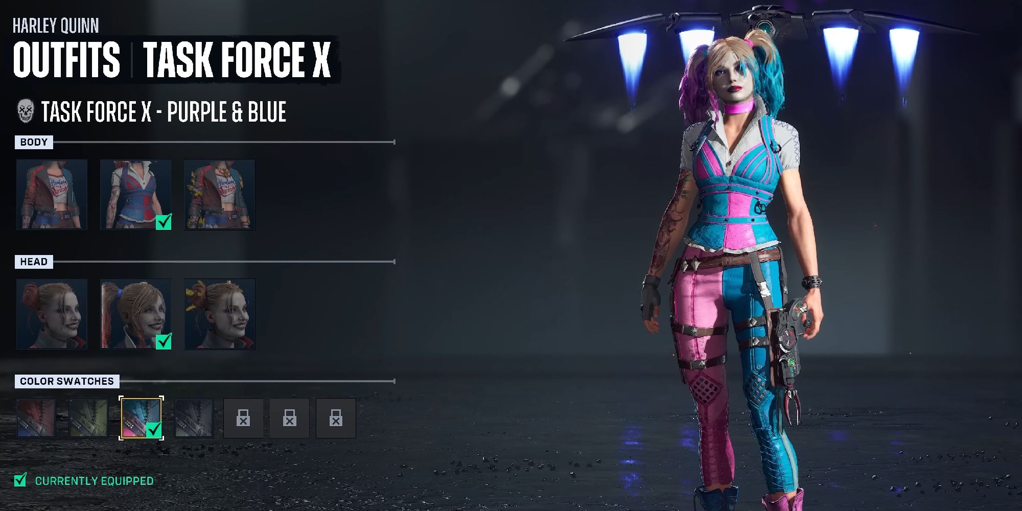 Harley Quinn customization screen in Suicide Squad: Kill The Justice League