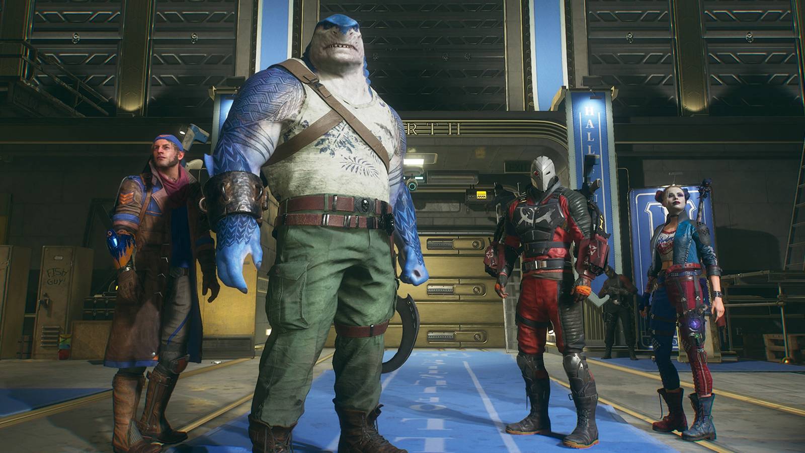 Suicide Squad standing for the camer