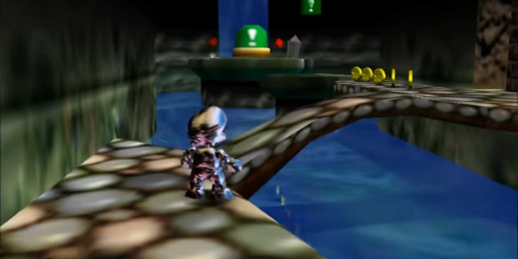 Mario using the Metal Cap in Super Mario 64