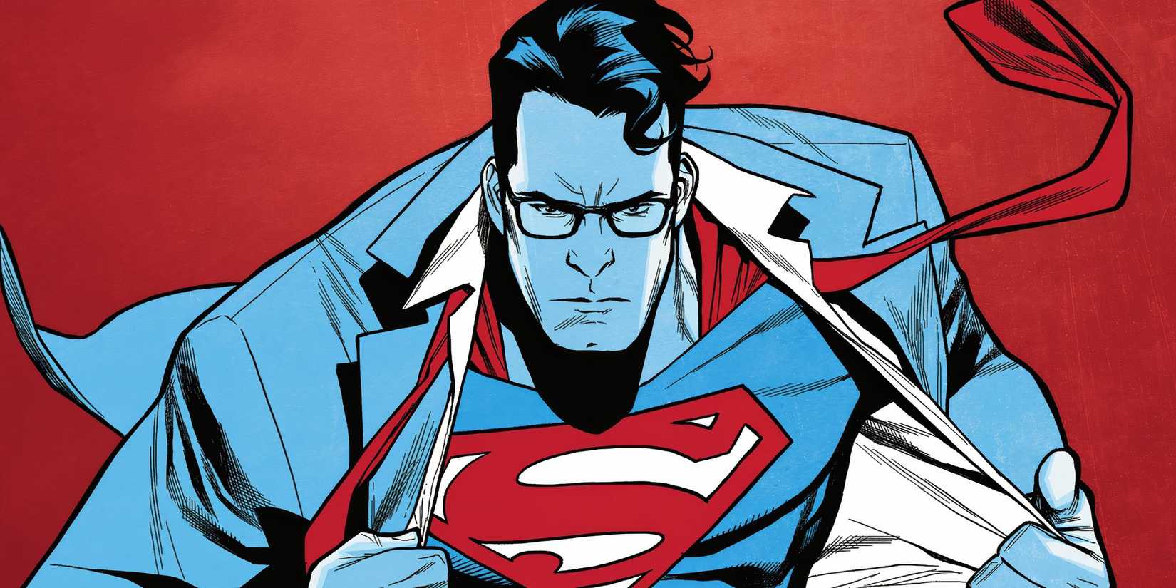 Clark opening his shirt in Superman: Red & Blue