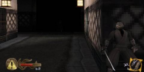 Rikimaru hiding behind a wall Tenchu: Stealth Assassins