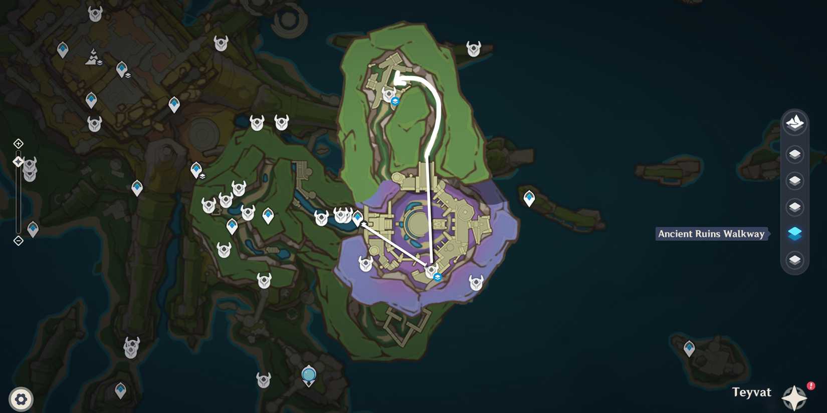 Tenebrous Mimiflora Locations and farming route in genshin impact - route 3