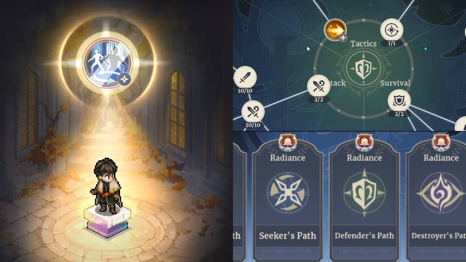 Feature Image with main character acquiring skill, talent chart and talent paths