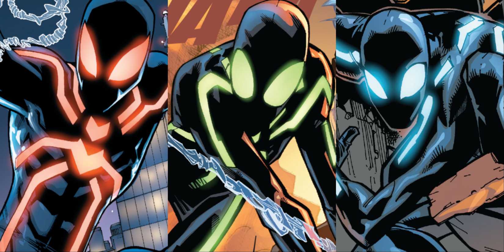 Split image of the Big Time Spider-Man suit in The Amazing Spider-Man #650