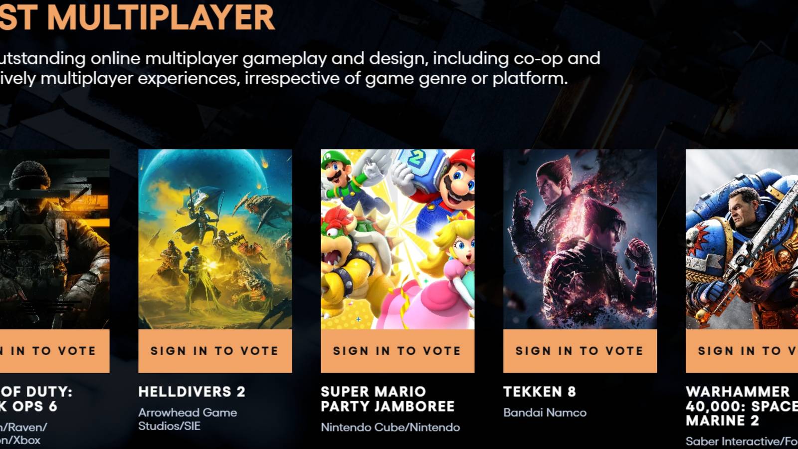 The Game Awards 2024 Best Multiplayer