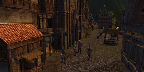 View Down Street In Town