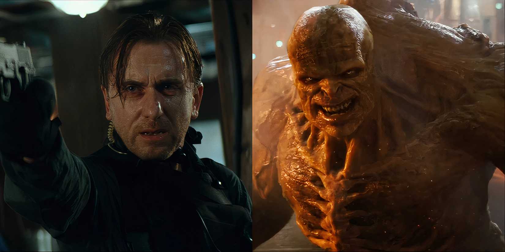 Split image of Emil Blonsky and Abomination in The Incredible Hulk