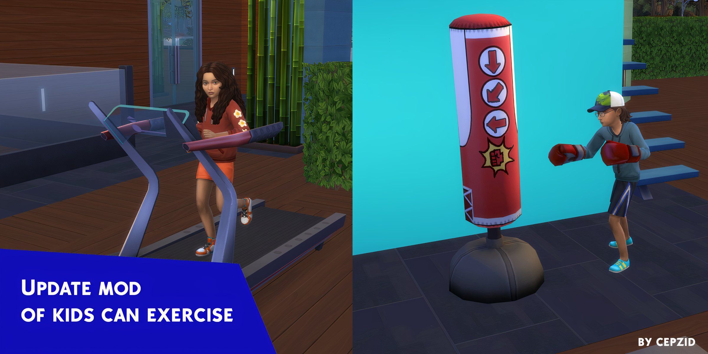 The Kids Can Exercise mod and the new workout equipment players can use