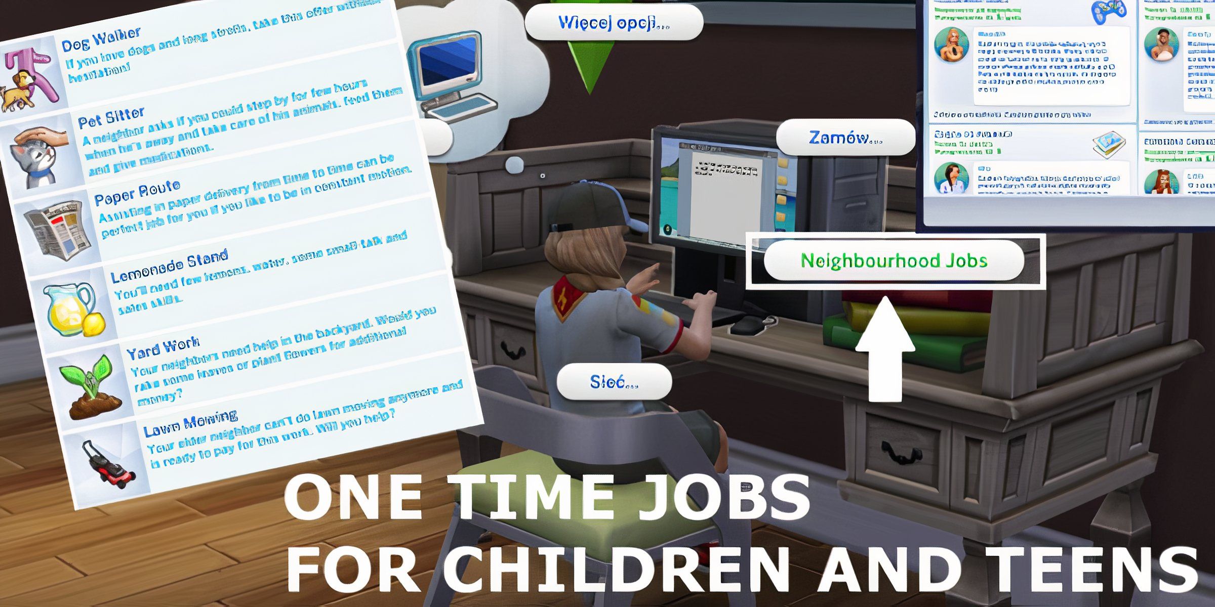 The One Time Jobs For Children And Teens mod and the opportunities players get with it