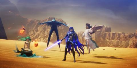 The victory screen in Shin Megami Tensei 5