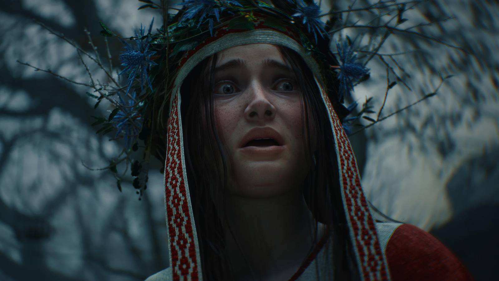 The Witcher 4 world premiere trailer girl scared still frame