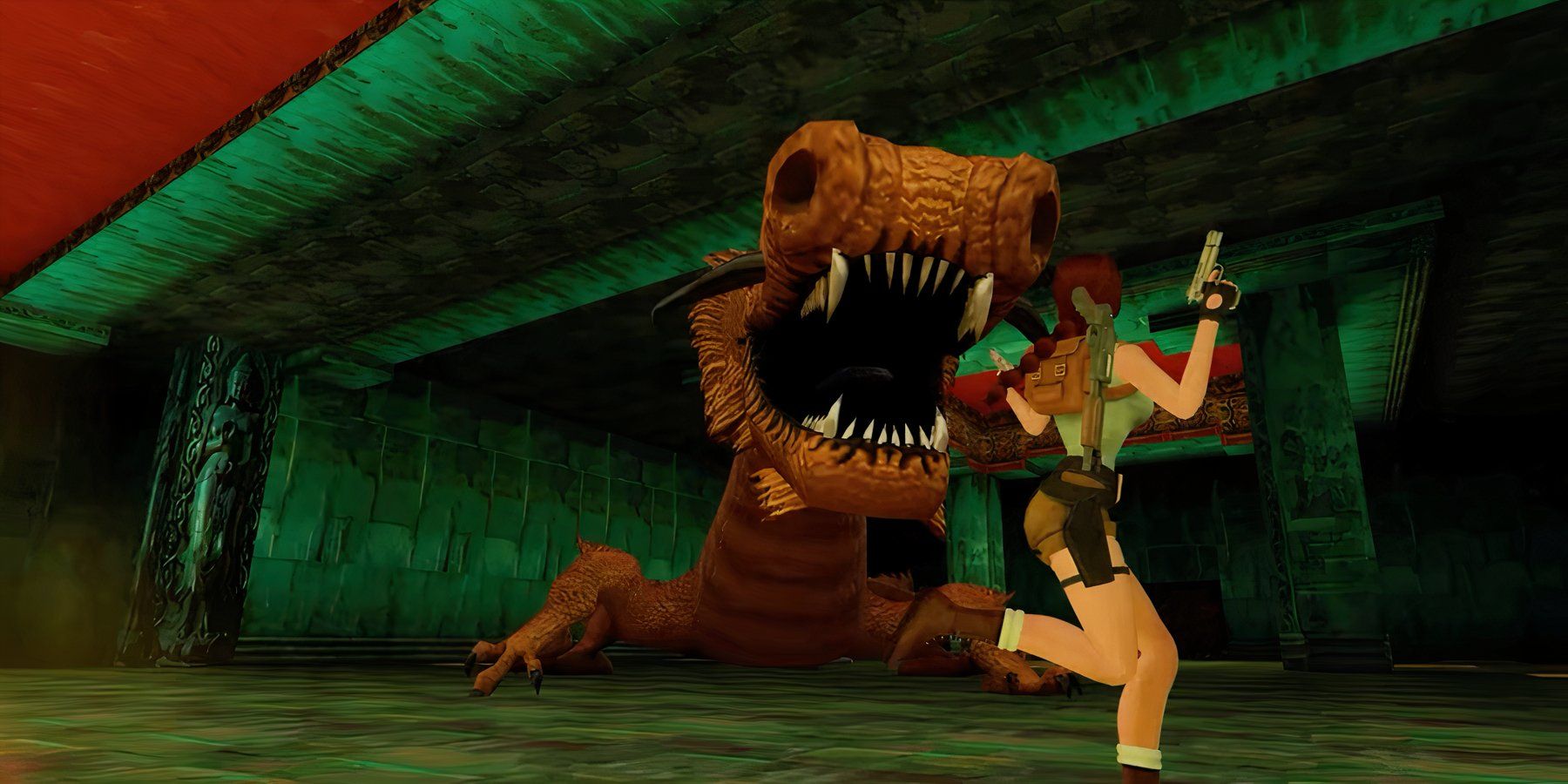 lara in a boss fight