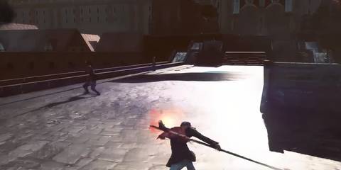 a character performing an attack in final fantasy type-0