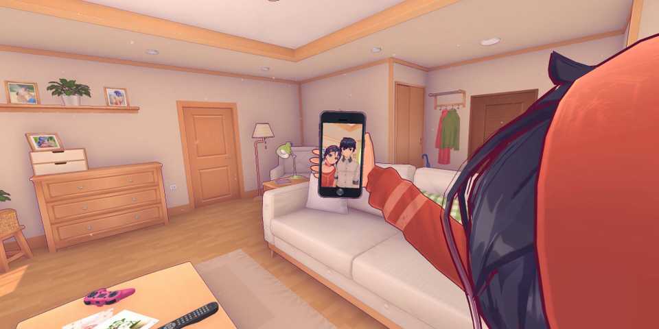 Mita taking a selfie with the player in MiSide