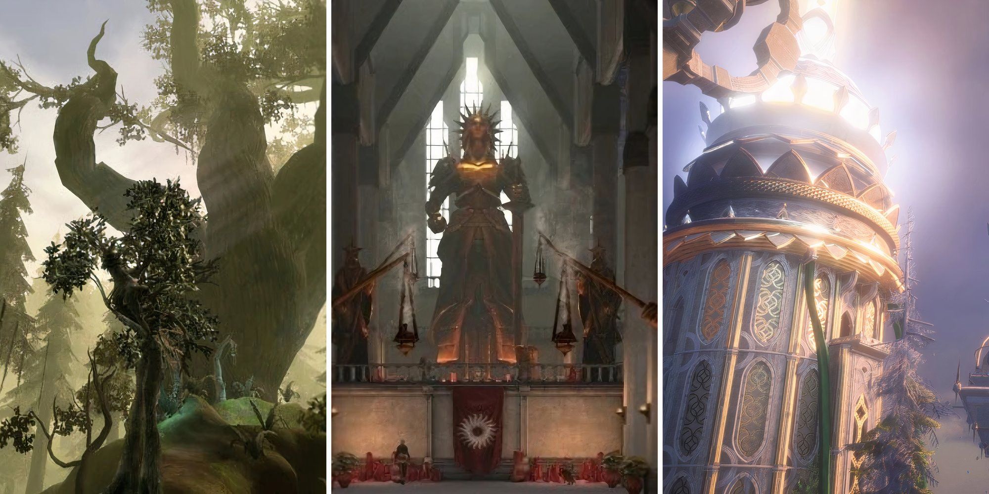 A grid showing the Dragon Age games, Dragon Age: Origins, Dragon Age 2. and Dragon Age: The Veilguard