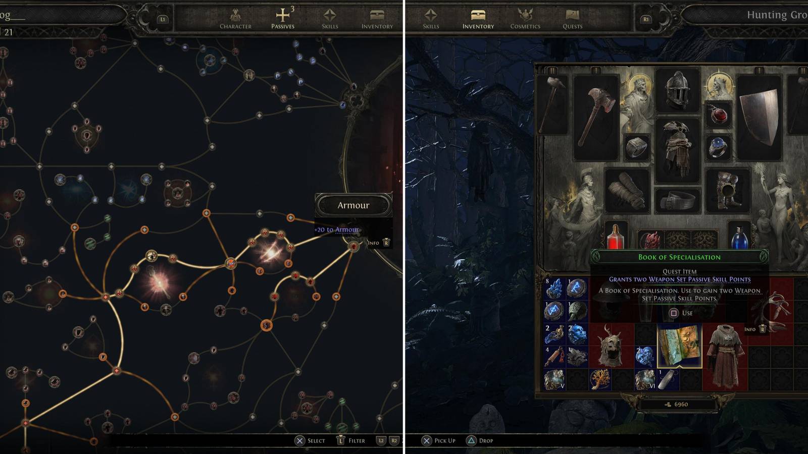 The Passive Skill Menu & A Quest Item In The Player's Inventory 